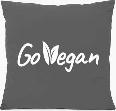 Produktbild von Huuraa Kissen Go Vegan Blätter 40x40cm mit Füllung Steel Grey Baumwolle Dekokissen Geschenkidee