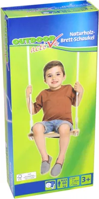 Produktbild von Outdoor active Naturholz Brettschaukel, 40 x 16 cm