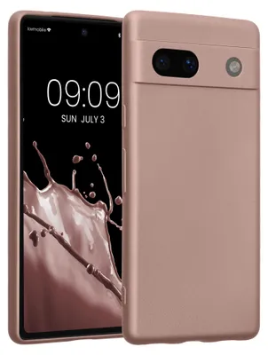 Produktbild von kwmobile Handyhülle für Google Pixel 7a Hülle - weiche Silikon Case metallisch schimmernd - Schutzhülle Cover - Metallic Arctic Berry