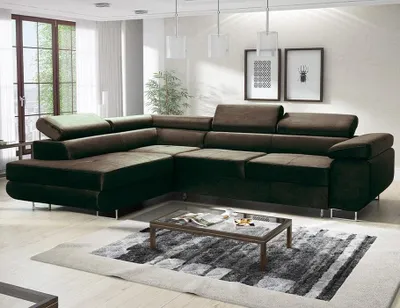 Produktbild von Easy4You Ecksofa AVATAR Velvet L-Form – 277x73x203 cm - Schlafsofa mit Bettkasten und Schlaffunktion - Eckcouch mit Stauraum – Rechts – Stoff Monolith Schokolade (M29)