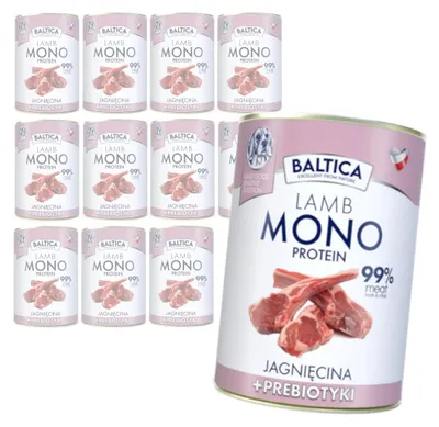 Zdjęcie produktu dla Baltica Monoprotein Jagnięcina Prebiotyki 12x400g Hipoalergiczna Bezzbożowa Mokra Karma Dla Psa
