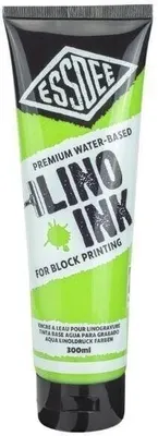 Produktbild von Essdee Block Printing Ink Farbe für Linolschnitt Fluorescent Green 300 ml