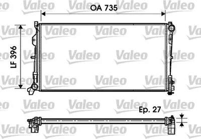 Produktbild von VALEO Kühler, Motorkühlung  732956