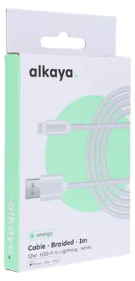 Produktbild von alkaya Speed Flex USB-A - Lightning geflochten 12W, 1m weiss