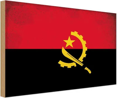 Produktbild von vianmo Holzschild 20x30 cm Angola Vintage Flagge Fahne Wappen
