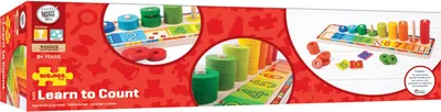 Produktbild von Bigjigs Lernspiel zum Zählen aus Holz, 55-teilig