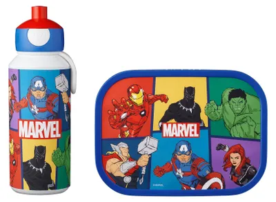 Lunchset mit Trinkflasche und Box, Avengers, 400 ml, BPA-frei