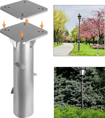 Produktbild von karpal univerzálna základná doska pre svetelný slnečník Stojan na slnečník Pozemná podpera strieborná 16 cm