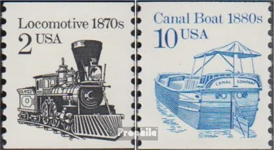 Produktbild von Briefmarken USA 1987 Mi 1870,1872 (kompl.Ausg.) postfrisch Fahrzeuge - Lokomotive