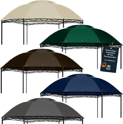 Produktbild von Ersatzdach für Pavillon ? 350 [cm] Wasserdicht Material: Panama PCV Soft 370g/m? extra stark Modell 4 (Beige)