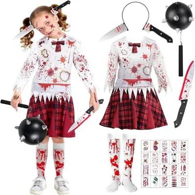 Zdjęcie produktu dla Kostium na Halloween – straszny kostium zombie – dla kobiet – przerażająca nauczycielka – idealny na karnawał