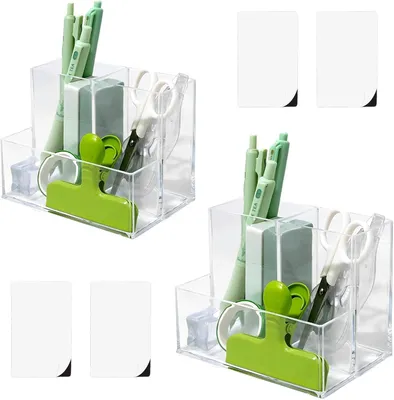 Obrázok produktu pre Organizér na stôl, 3 priehradky, akryl, multifunkčný, pre kanceláriu