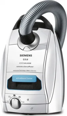 Produktbild von Siemens VSQ5X12M1, 850 W, Zylinder-Vakuum, Trocken, Staubbeutel, 4,5 l, HEPA