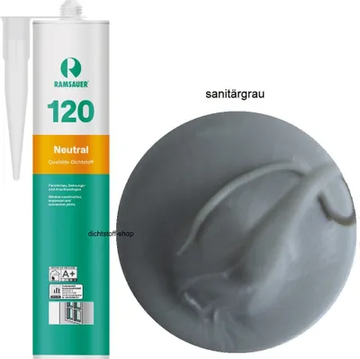 Zdjęcie produktu dla Ramsauer 120 Neutral 1K uszczelniacz silikonowy 310ml wkład sanitarny szary