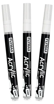 Image de Stylos marqueurs permanents, pointe fine de 0,7 mm, à base d'acrylique, résistants à l'eau, à séchage rapide, lot de 3