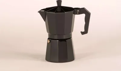Immagine prodotto di Karl Krüger 502S caffettiera per espresso in alluminio nera, 6 tazze