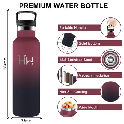 Productafbeelding van RVS drinkfles - 0,75 liter - Drinkfles met rietje, BPA-vrij