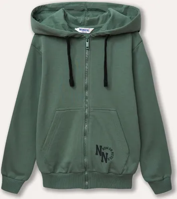 Produktbild von Uni-Kapuzenpullover mit Reißverschluss LA - Khaki - 140