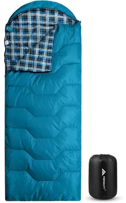 Obrázek produktu pro Spací pytel, vhodný pro 3-4 roční období, s teplotním rozsahem od -5°C do 20°C, vyrobený z flanelu a polyesteru, královsky modré barvy, rozměry 0,8 x 2,15 m