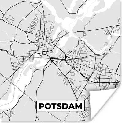 Produktbild von MuchoWow® Poster Deutschland - Stadtplan - Potsdam - Karte 100x100 cm - Babyzimmer