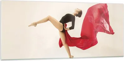 Produktbild von Bilder auf glas - Einteilig - Ballerina Tanz Rot - 120x50cm - Glasbilder - Wandbilder - Bilder - zum Aufhängen bereit - Wanddekoration aus Glas - Glas Bilder - Wandbild auf Glas - GAB120x50-4437