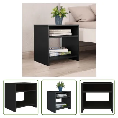 Produktbild von The Living Store Nachttisch Schwarz 40x30x40 cm Holzwerkstoff