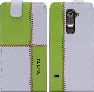 Produktbild von LG G2 (D802) numia Flipstyle Weiss-GrÃ1/4n