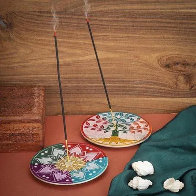 Produktbild von Handgefertigte runde Marmormeerkatze - Vielfarbige - Lebendesbaum und Blumenrelief - Dekorative Katzenhalter - Wohn- und Bürodekoration - 127 cm - Paar