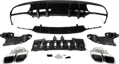 Produktbild von Heckstoßstange mit Splitter Lip für Mercedes C-Klasse C205/A205 Coupe/Convertible (2015-2018) – C63 Stil – Auto Zubehör