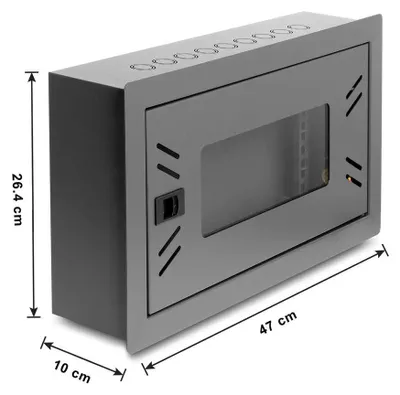 Image de Delock, armoire réseau/de distribution de 12 pouces avec façade amovible, 4 unités de hauteur, noire