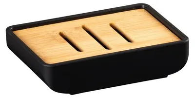 Image de Porte-savon MAREN, noir/bambou
