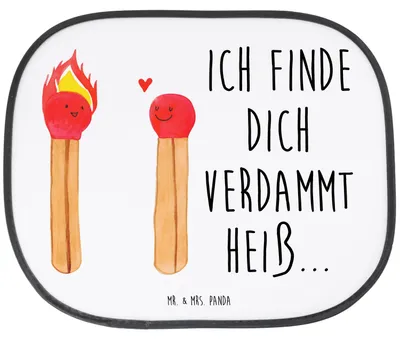 Produktbild von Mr. & Mrs. Panda Sonnenschutz Auto Streichhölzer - Weiß - Geschenk, blendschutz, Autoscheiben, Hitzeschutz, Sonnenblende, Liebesbeweis, Liebesgeschenk, Freundin, für