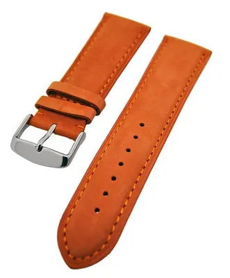 Produktbild von Uhrenarmband Kalbslederband Orange Ton in Ton 20mm Dornschließe NEU