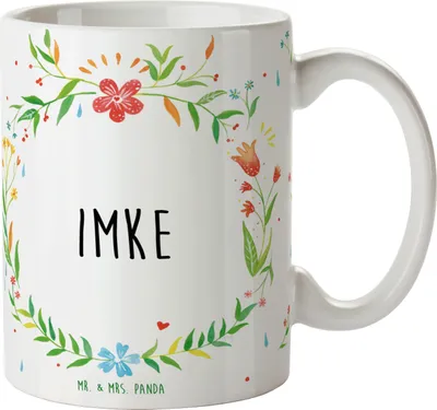 Produktbild von Mr. & Mrs. Panda Tasse Imke - Geschenk, Kaffeebecher, Becher, Kaffeetasse, Keramiktasse, schöne