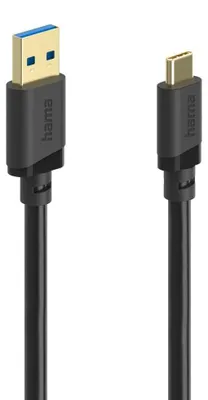 Produktbild von Hama 00202006, 1,5 m, USB A, USB C, USB 3.2 Gen 1 (3.1 Gen 1), 5 Gbit/s, Schwarz
