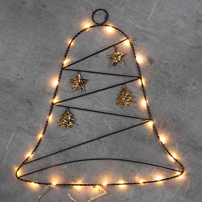 Produktbild von LED Mini Glocken Lichterkette warmweiß 40 LEDs batteriebetrieben