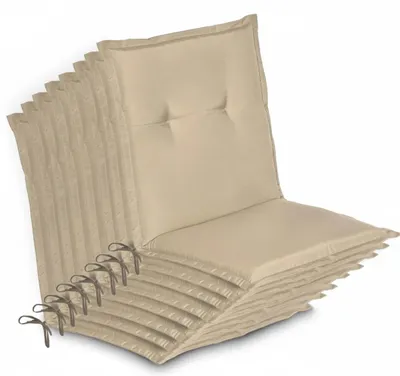 Produktbild von Beautissu 8er Set Niedriglehner Auflage Gartenstuhl Loft NL, 100x50x6cm, Natur