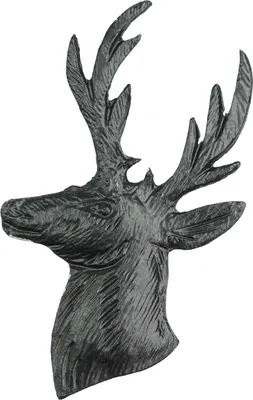 Produktbild von Deko-Rentierbüste Metall Schwarz 8cm x 4,8cm, Set aus 8, Weihnachtsdeko Streudeko, 8 Stück