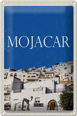 Produktbild von Blechschild Reise 20x30cm Retro Mojacar Spain Spanien Himmel