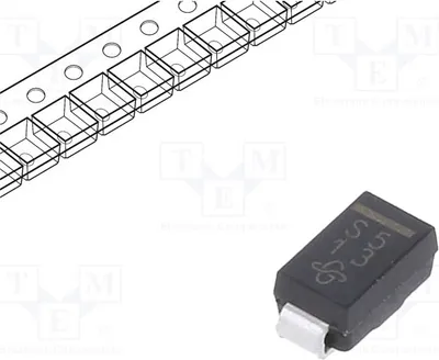Produktbild von 10x Diode: Gleichrichterdiode Schottky 50V 1A SMD DO214AC SS15-E3/61T Schottkydiod