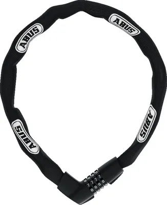 Produktbild von ABUS Kettenschloss Tresor 1385 – Zahlenschloss aus gehärtetem Stahl – 7 mm starke Vierkantkette – ABUS-Sicherheitslevel 7 – 110 cm – Schwarz