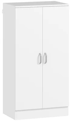 Produktbild von Schuhschrank mit Soft-Close-Scharnieren, verstellbare Regale, 6-stufiges Schuhregal für Flur, Eingangsbereich, für 14 Paare, 55 x 35 x 108 cm, Holz, Weiß