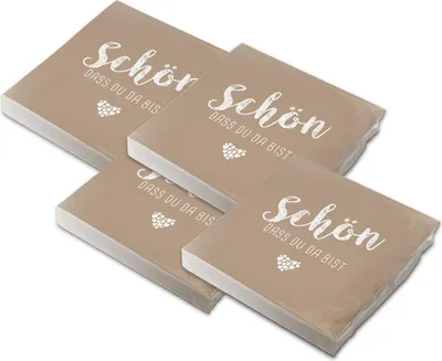 Produktbild von itenga 80x Serviette Schön dass du da bist latte macchiato