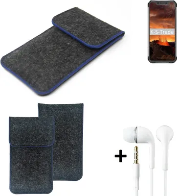 Produktbild von K-S-Trade Handy Schutz Hülle kompatibel mit Blackview BV9600E Schutzhülle Handyhülle Filztasche Pouch Tasche Case Sleeve Filzhülle dunkelgrau,