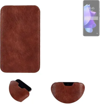 Produktbild von K-S-Trade Schutzhülle Handyhülle kompatibel mit Tecno Pop 7 Handytasche Kunstleder Sleeve in braun