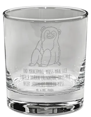 Produktbild von Mr. & Mrs. Panda Tumbler Affe - Transparent - Geschenk, Liebe, Selbstliebe, Affen, Glas, Lowball, Motivation, Old Fashioned, Selfcare, Whiskyglas, Afrika, Rocks