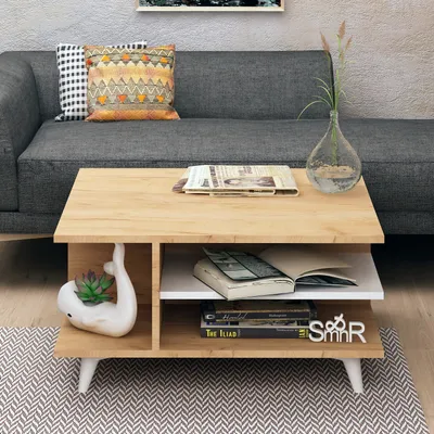Obrázok produktu pre Skye Decor, lebka, konferenčný stolík, dub, 100 % MELAMÍNOM POTRIEBENÁ DOSKA, 80 x 80 x 40 cm