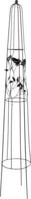 Obrázek produktu pro Opora na popínavé rostliny obelisk Lafiora pták Ø22 x 120 cm kovová černá