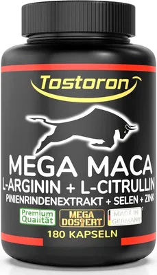 Produktbild von Tostoron MEGA MACA extra stark + hochdosiert 180 Kapseln, 1 Dose [1x145,2g]