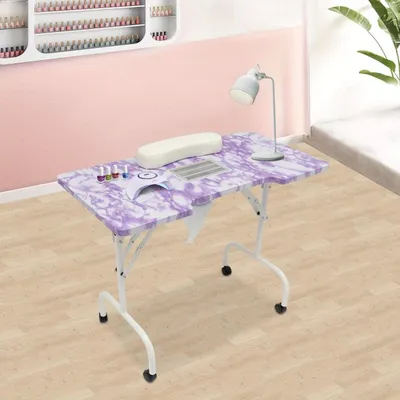 Immagine prodotto di Tavolo per manicure - Tavolo per unghie - Tavolo per salone di bellezza - Tavolo pieghevole per manicure - Tavolo mobile per manicure